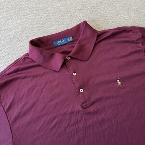 Polo Ralph Lauren Big & Tall Men's Red Solid Interlock Short Sleeve Polo 2XB